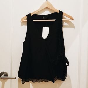 Black Side Tie Tank